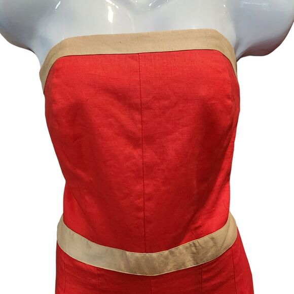 Luxe Linen Strapless Open Back Jump Suit-Wide Leg-NWT-Resortwear-Coastal Chic-L - Picture 3 of 13